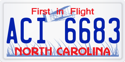 NC license plate ACI6683