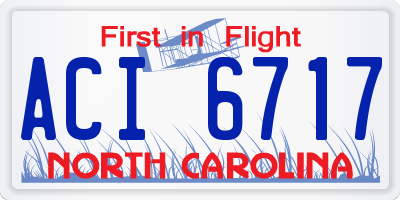 NC license plate ACI6717