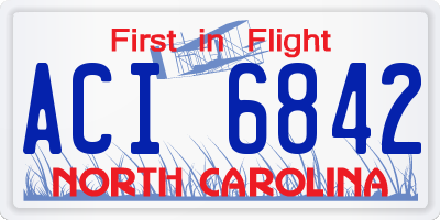 NC license plate ACI6842