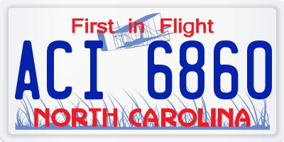 NC license plate ACI6860