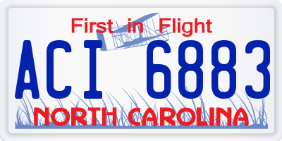 NC license plate ACI6883
