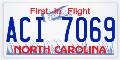 NC license plate ACI7069