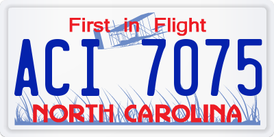 NC license plate ACI7075
