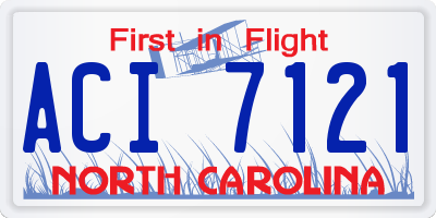 NC license plate ACI7121