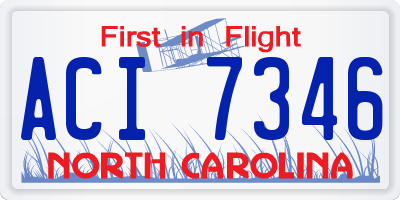 NC license plate ACI7346