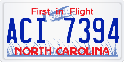 NC license plate ACI7394
