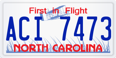 NC license plate ACI7473