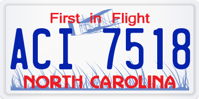 NC license plate ACI7518