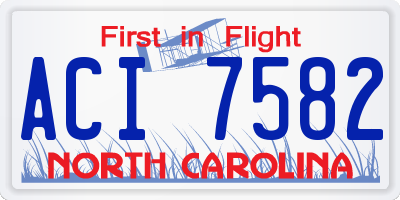 NC license plate ACI7582