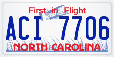 NC license plate ACI7706