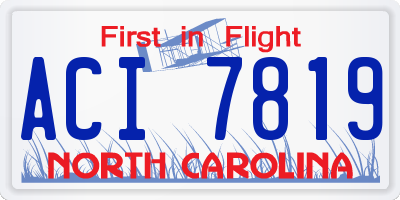 NC license plate ACI7819