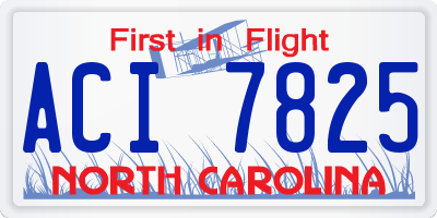 NC license plate ACI7825