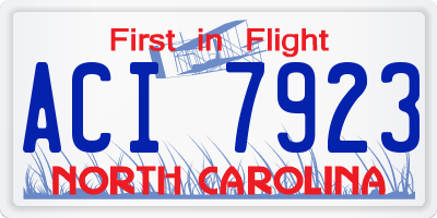 NC license plate ACI7923