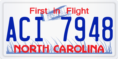NC license plate ACI7948