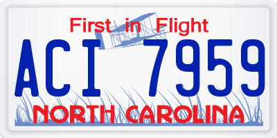 NC license plate ACI7959