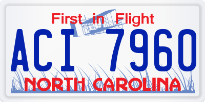 NC license plate ACI7960