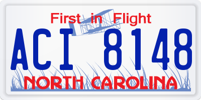 NC license plate ACI8148