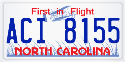 NC license plate ACI8155