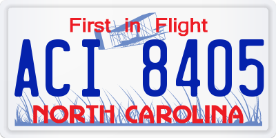 NC license plate ACI8405