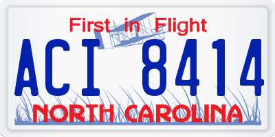NC license plate ACI8414
