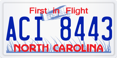 NC license plate ACI8443