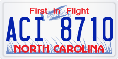 NC license plate ACI8710