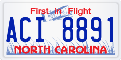 NC license plate ACI8891