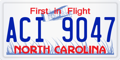 NC license plate ACI9047