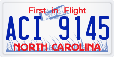 NC license plate ACI9145