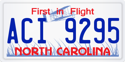 NC license plate ACI9295