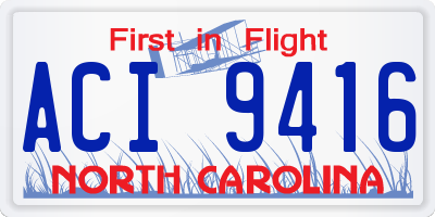 NC license plate ACI9416