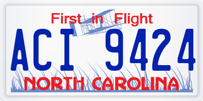 NC license plate ACI9424