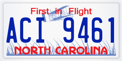 NC license plate ACI9461