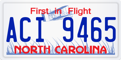 NC license plate ACI9465