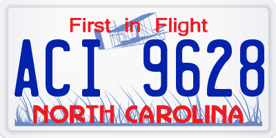 NC license plate ACI9628