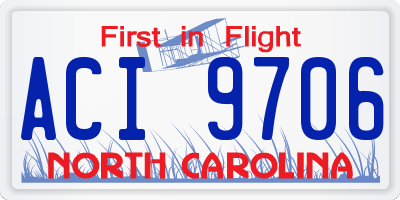 NC license plate ACI9706