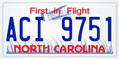 NC license plate ACI9751