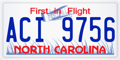 NC license plate ACI9756