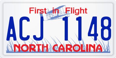 NC license plate ACJ1148