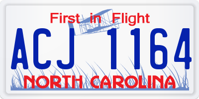 NC license plate ACJ1164