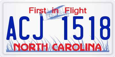 NC license plate ACJ1518
