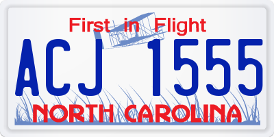 NC license plate ACJ1555