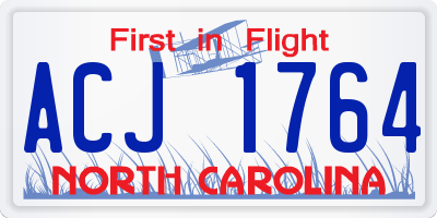 NC license plate ACJ1764