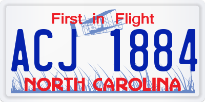 NC license plate ACJ1884