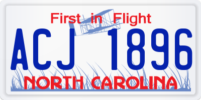 NC license plate ACJ1896