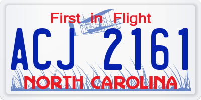 NC license plate ACJ2161