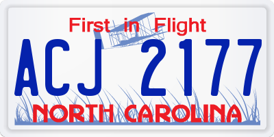 NC license plate ACJ2177