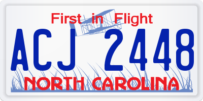 NC license plate ACJ2448