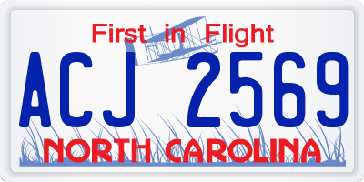 NC license plate ACJ2569