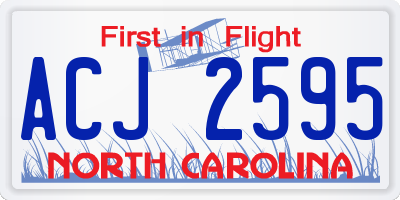 NC license plate ACJ2595